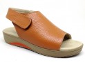 Sepatu Sandal Wanita Wedges Kulit Asli  Heels 3 cm Coklat Muda